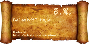 Balaskó Maja névjegykártya